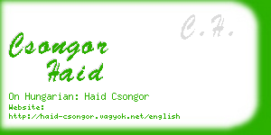 csongor haid business card